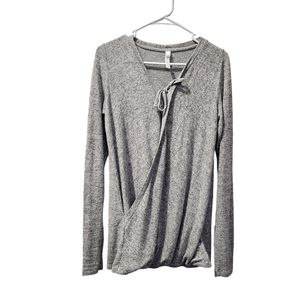 Latched Mama Nursing Sweater Women S Tie Front Pullover Maternity Heather Gray